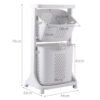 Livingandhome Laundry Basket – 2/3-Tier Rolling Clothes Organizer with Wheels for Bathroom Storage