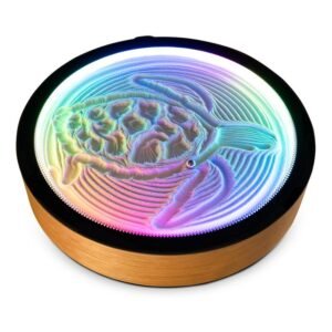 Oasis Mini Kinetic Sand Art, Real Bamboo, Zen Stress Relief, iOS and Android Compatible, with Smart LED Lighting