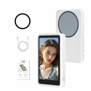 La nueva versión mejorada del monitor de selfies inalámbrico Vlog tiene una pantalla magnética, tres ajustes de color, reproducción de sonido, una pantalla IE integrada y una cámara trasera, lo que lo hace adecuado para transmisión en vivo.